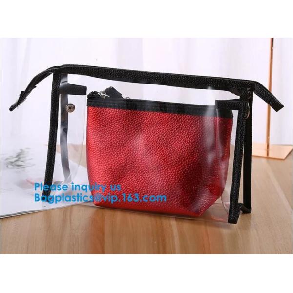 Travel Toiletry Bag Makeup Pouch Durable Carry-On Clear Zipper Small Cosmetics bag Simple Zipper Cosmetic Travel Bag
