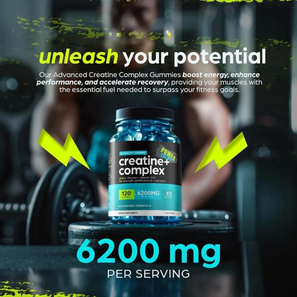 Sugar Free Creatine Gummy With 5g Pure Creatine For Convenient Pre Workout Energy