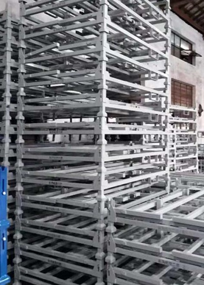 Foldable Steel Fabric Roll Storage Rack Forklift Workable Powder Coated Space Saved