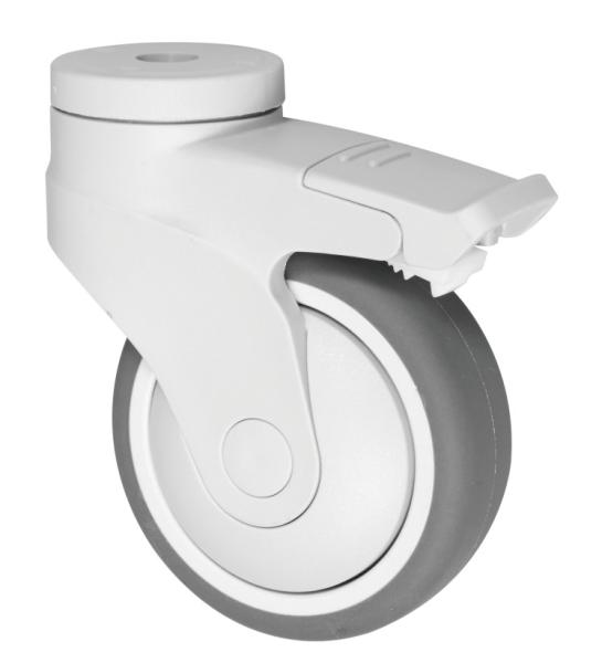 Elastic Thermoplastic Rubber TPR Castors , Plastic Medical Device Caster