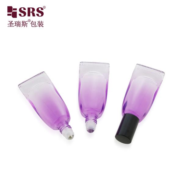 GB3-10ml Tube Shape Glass Vial Container With Roller Ball Bamboo Cap Keychain Lanyard