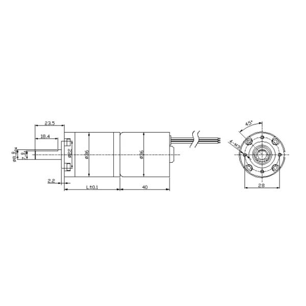 Mini Micro Metal Gear Motor 36mm Brushless 24 Volt DC Planetary Geared Motor