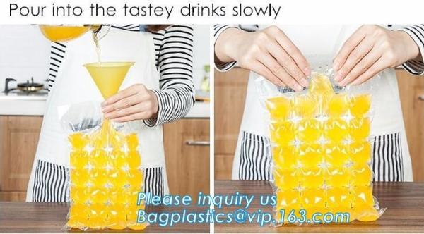 Disposable Ice Cube Tray Mold Water Injection Cocktail Makes Ice bag, self-sealing plastic disposable wine beer cooler f