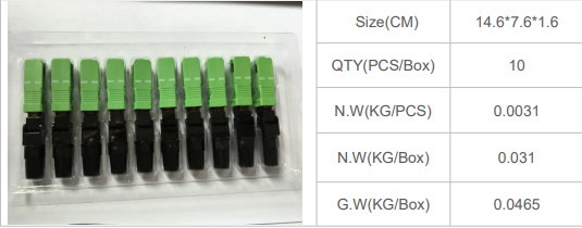 FTTH Field-Assembled DF-5501 Fiber Optic Fast ST APC/UPC Connectors For Indoor Drop cable