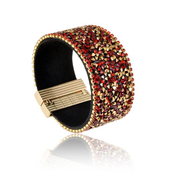 PU leather creative personality DIY beads wide magnet clasp bracelet Bangle Bracelet