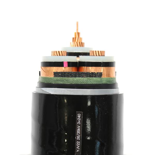YJV22 Medium Voltage Power Cables 8.7/15kV Steel Tape Armoured 3x240mm XLPE MV Cable