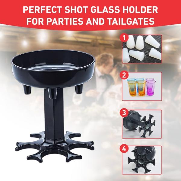 Customized Printing 6 Shot Glass Dispenser And Holder Bar Shot Dispenser With Sloga