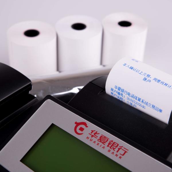 Imagem preta 55GSM 2 da qualidade excelente do fornecedor de China 1 rolo 4 X50 de papel térmico para a máquina da posição ATM do banco do supermercado
