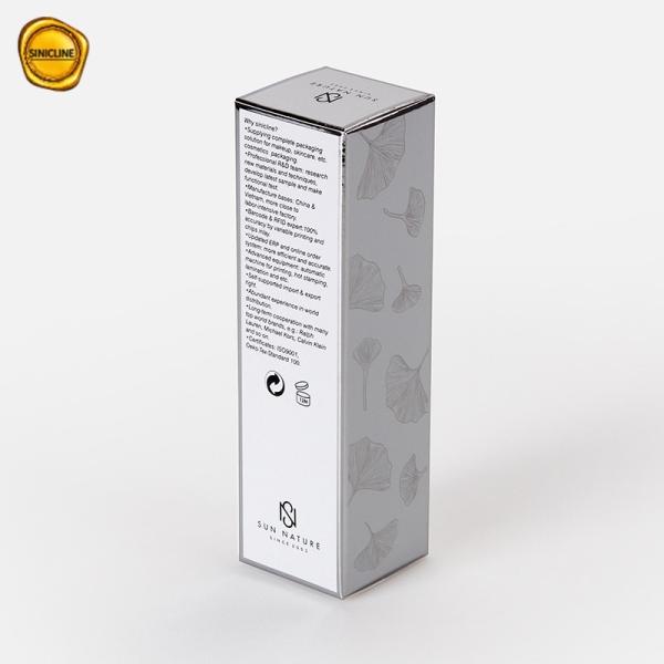 Custom Lotion Paper Box For Lotion Beauty Care Products Silver Card Paper Box