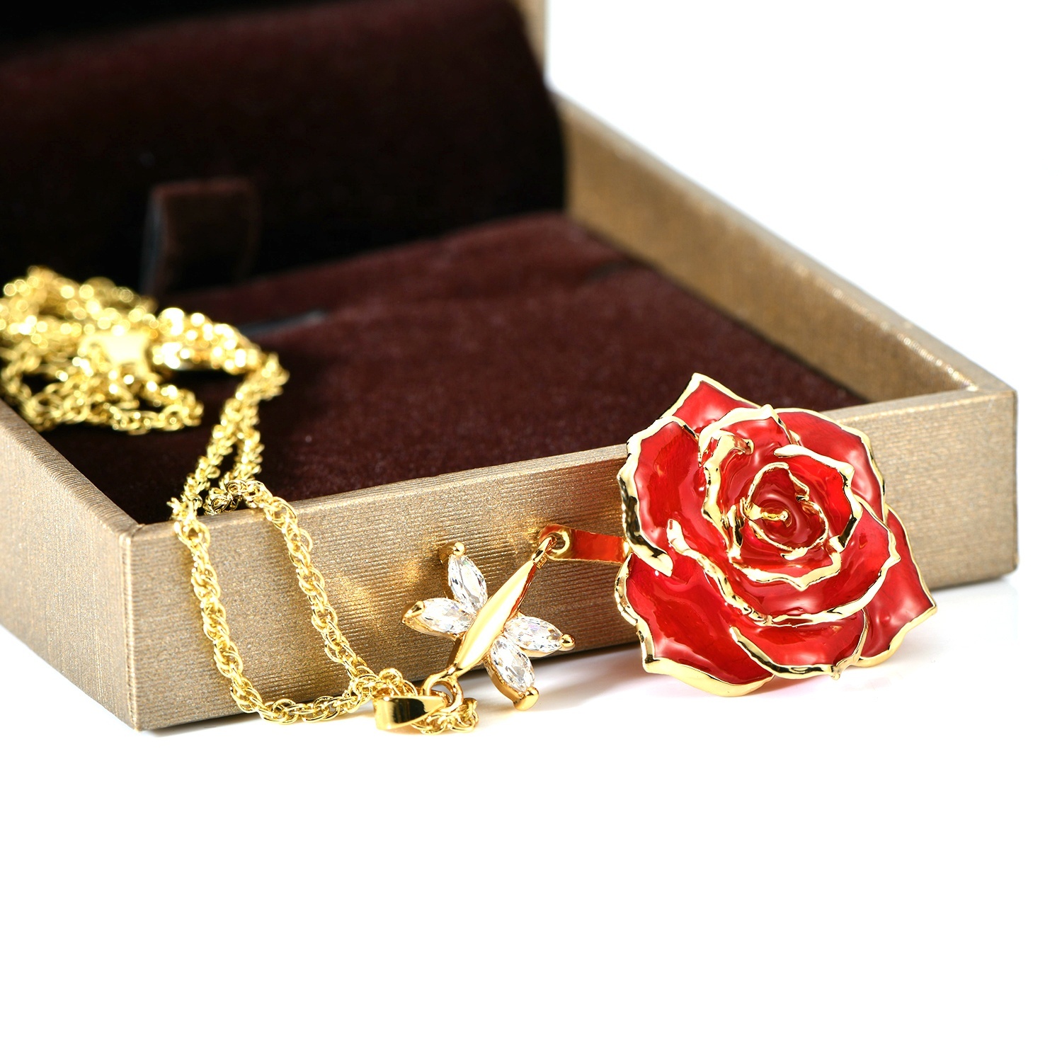Pure Handmade Fashion Rose Necklace Wholesale for Christmas Birthday  Valentine Gift