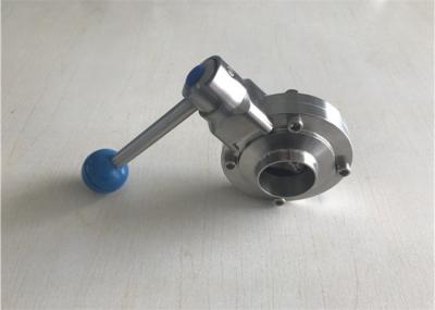 Pneumatic type Sanitary Butterfly Valve Stainless Steel 304 welded type connection