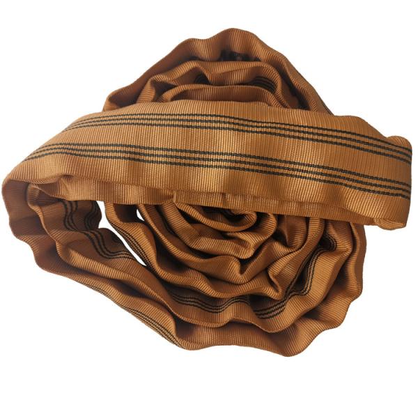 6T Brown Polyester Lifting Sling , Endless Style Industrial Lifting Slings round sling , High capacity Extreme Tensile Strength