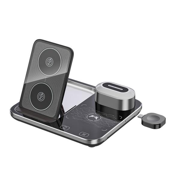 Multi Function  Qi Wireless Charging Stand 110KHz Dimming Black Convenient
