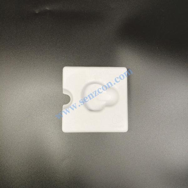 High-end jewelry pendant with a white pulp molding base, made by wet pressing of plant fibers, degradable, recyclable, and compliant with the plastic ban order.