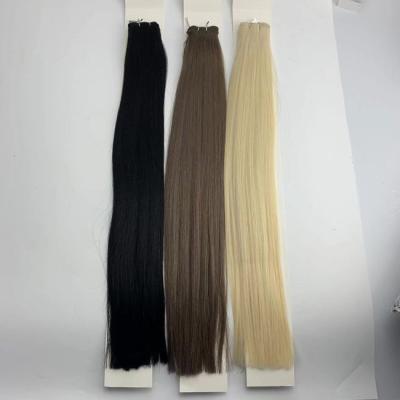 Invisível Weft Mulher Extensões de cabelo humano Tono cinza marrom Amarrado à mão