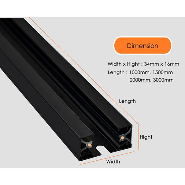 2 Wire Clothing Store Spotlight Rail Track Aluminum Thickened