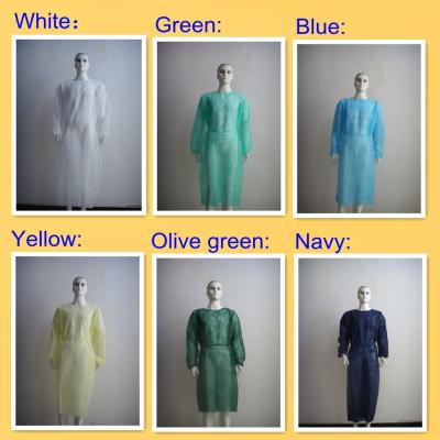 Vestidos de funcionamento descartáveis não tecidos multicoloridos com luvas longas