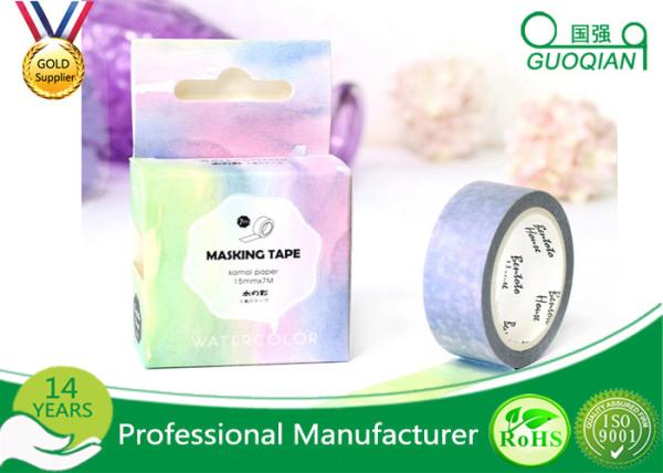 Flower Decorative Stationery Japanese Washi Tape , Adhesive Custom Printed Washi Tape