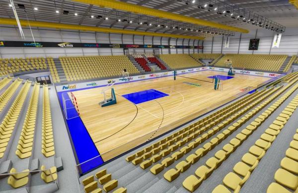 Aluminum Alloy Window Steel Fabricated Warehouse For Indoor Sport Court And Gymnasium Construction