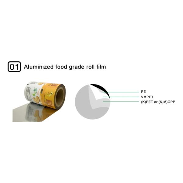 Custom Printing Plastic Film Roll Packaging For Chips Food Grade Sachet Machine
