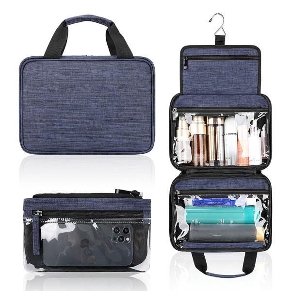 Large Hanging Toiletry Bag With Compartments 300D PVC Snowflake Travel Women'S
