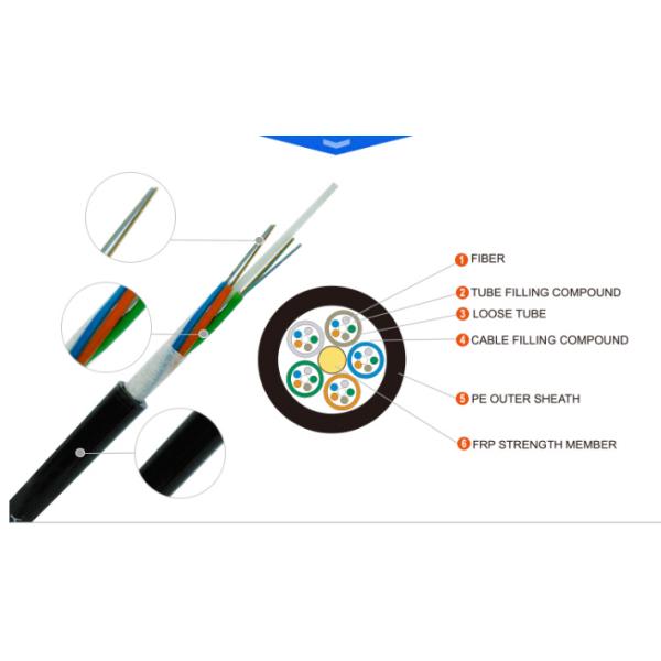 Не бронированный 72 кабель оптического волокна проводников GYFTY