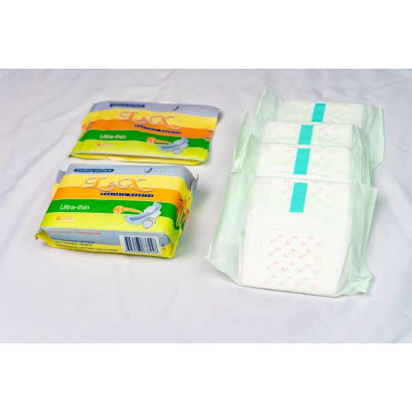 283mm Disposable Lady Sanitary Napkin 4 Pads Per Pack Ultra Thin Absorbent Leak Proof Suitable for Sensitive Skin