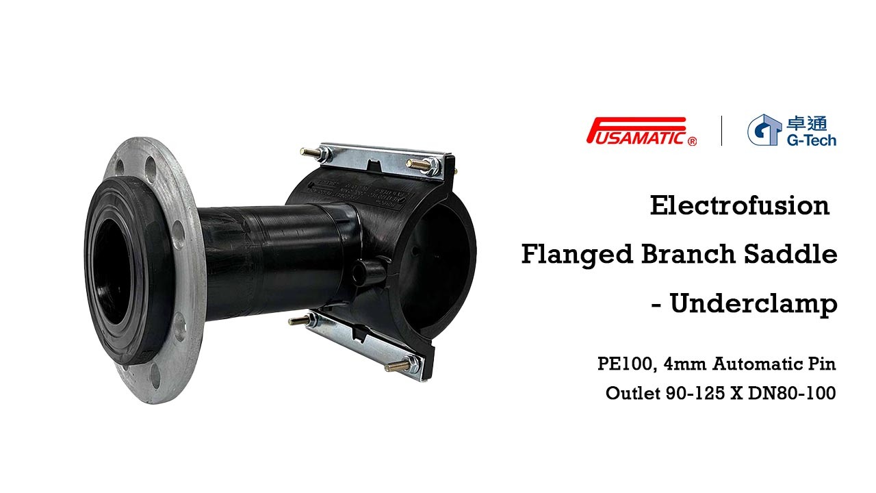 PE100 Automatic-Pin Flanged Branch Saddle | Underclamp | DN80 & DN100 Flange Outlet | Water PN16 / Gas 10 Bar | DN90-250 Main | Auto Welding with Rising Pin Indicator for Gas, Water, Mining