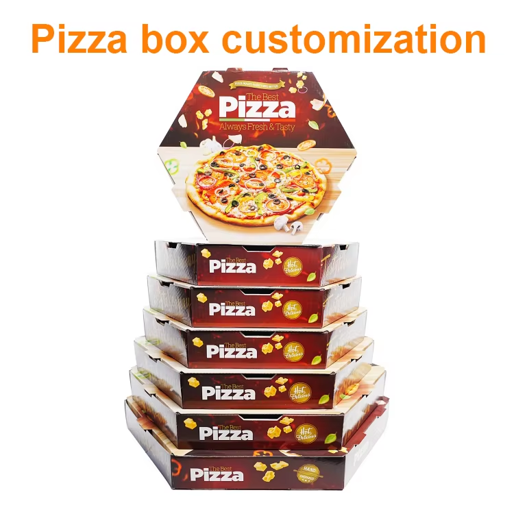Wholesale Custom Pizza Boxes - Recyclable Corrugated Paper Eco-Friendly Food Packaging with Custom Printing