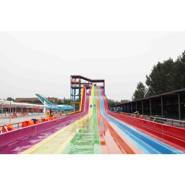Rainbow FRP Custom Water Slides Commercial Outdoor Water Slides Red / Yellow / Green