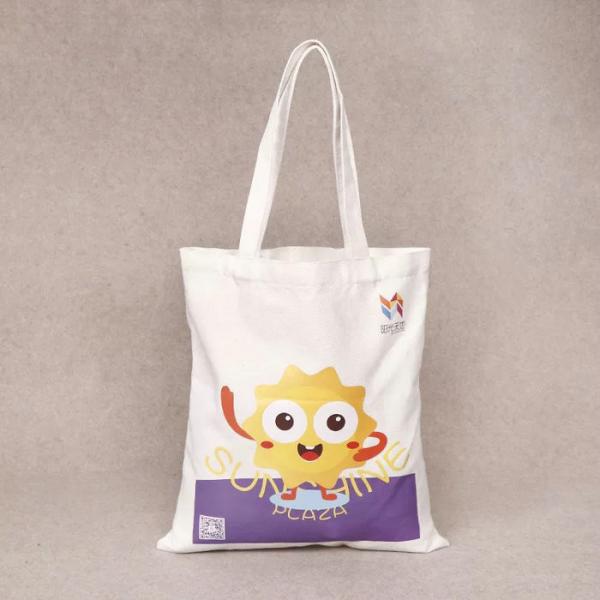 Fashionable Shoulder Cotton Canvas Tote Bags With Zipper Sunflower On The Surface