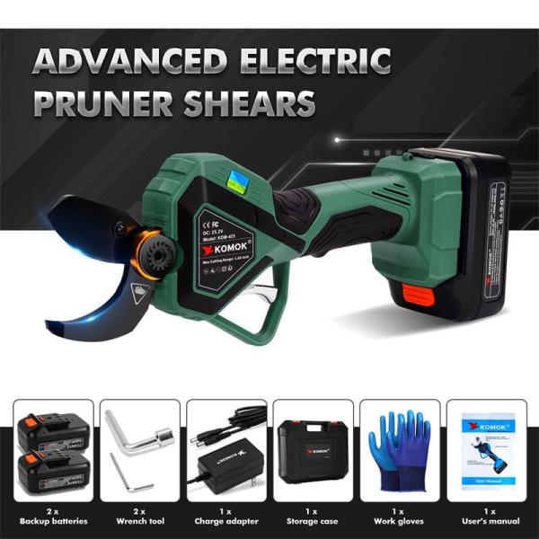 Komok 1000W Cordless Electric Shears 42mm Cutting Diameter With Finger Protection Function