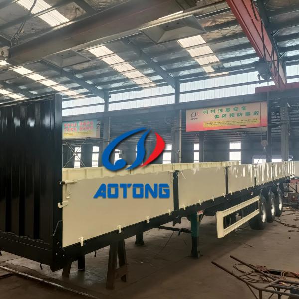 9.00-22.5 Rim Tri Axles Drop Side Wall Semi Trailer for Cargo Transport in Russia