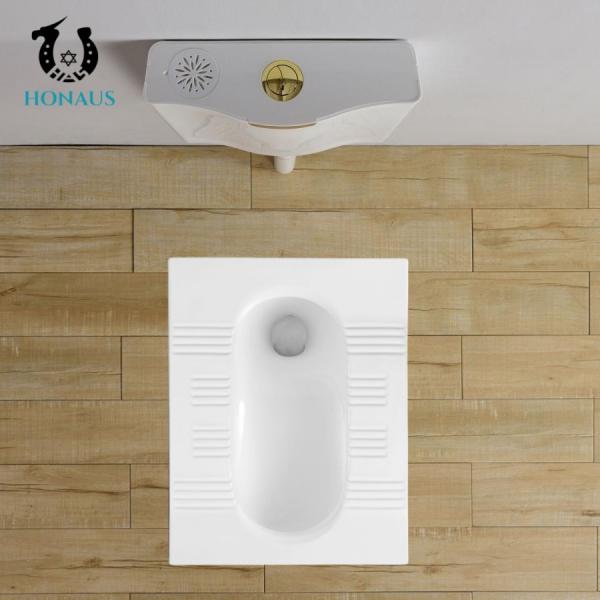 Complete Set Ceramic Squat Pan Toilet Flushing Tank Odor Resistant Bathroom Toilet