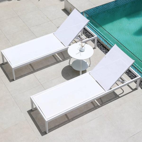 Outdoor Hotel Resort Patio Garden Sun Lounger Adjustable Aluminum Chaise Lounge Chair