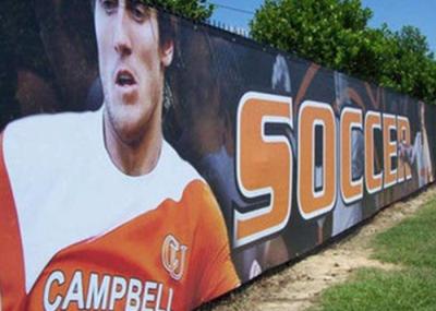 Anti Rusted Construction Fence Banners Backdrop 4 Sewing Lines Vivid Image