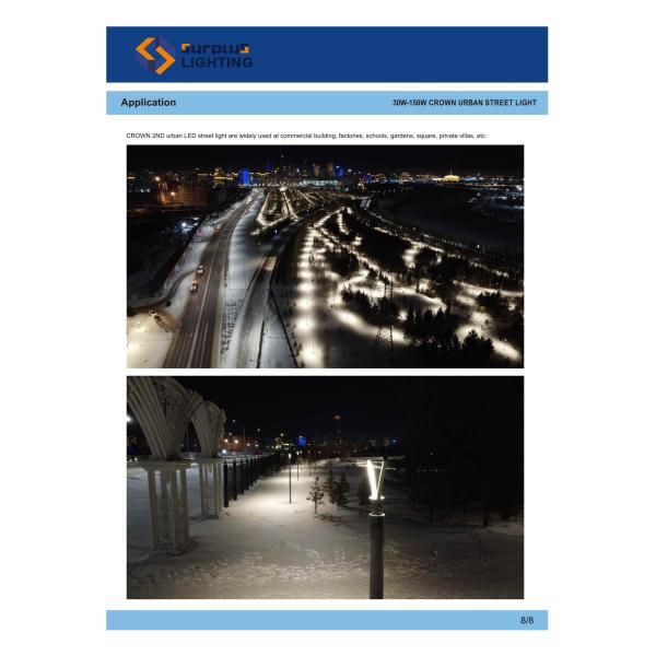 TUV CB ENEC SAA SABER CE RoHS Approved 60W CROWN LED Street Garden Light Urban Lighting IP66 Waterproof Outdoor