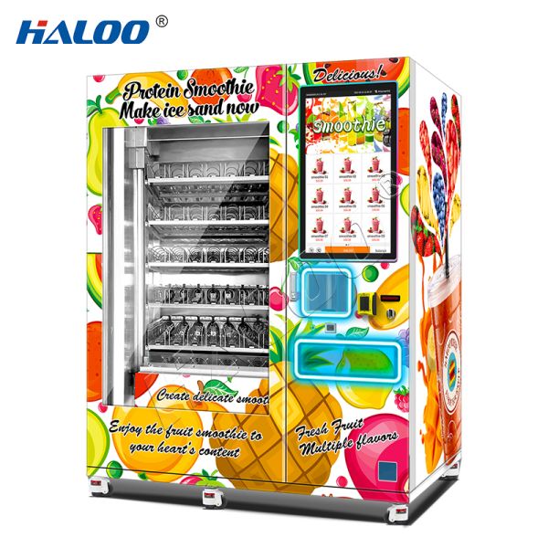 Haloo 32 inch fruit smoothie vending machine with 175 cups of large capacity color steel plate material sturdy and durable