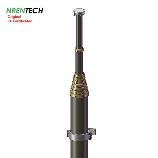 12m Non-Lockable Pneumatic Telescopic Mast 150kg payload For Mobile Telecommunication Antenna Tower