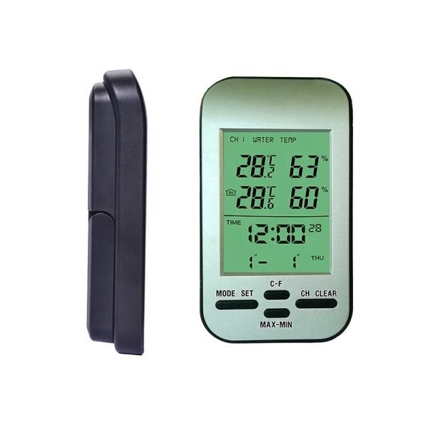 Indoor Thermometer Hygrometer With Wireless Outdoor Temperature Sensor And LCD Display