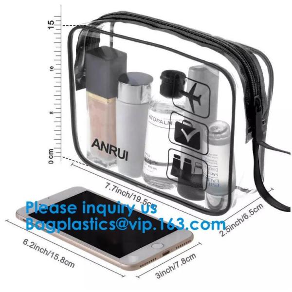 Travel Luggage Pouch Custom Clear Transparent PVC Travel Toiletry Bag Make Up Cosmetic Bag /Wash Bag/Zipper bag