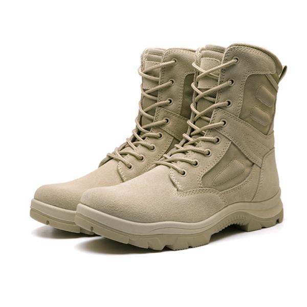 Cowhide Shock Resistant Desert Tactical Boots Anti Skid High Top Oxford Fabric