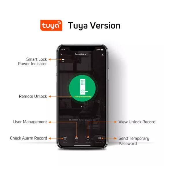 Замок Tuya Wifi отпечатка пальцев умный с замком цифров камеры умным умным