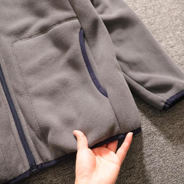 Embroidered polar fleece Unisex thickened warm stand collar men's jacket coat knitted