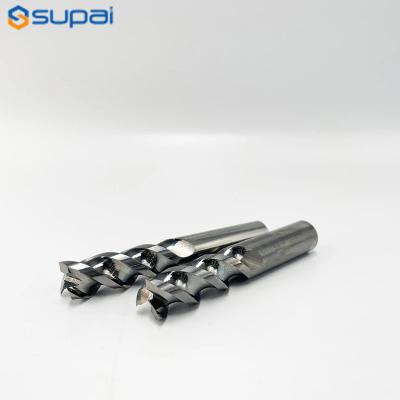 Supal 1/4 Inch Square End Aluminum End Mill DLC Coated 35º-45º Helix Angle Center Cutting
