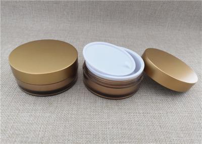 AS Gold Color Plastic Cosmetic Jars Cylindrical Shape Customized 100G