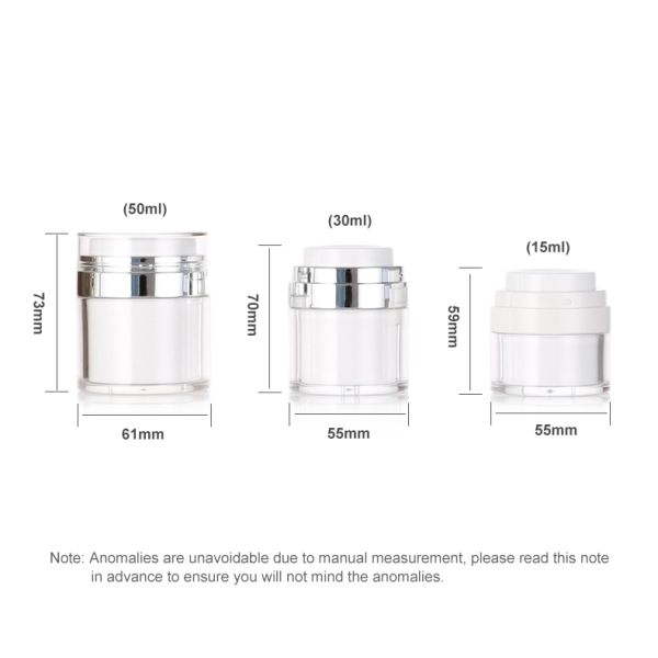 Stock White Cream Plastic Airless Pump Bottle for Lotion Facial Cleanser & Skin Care Serum 50ml/100ml/150ml Screen Printed