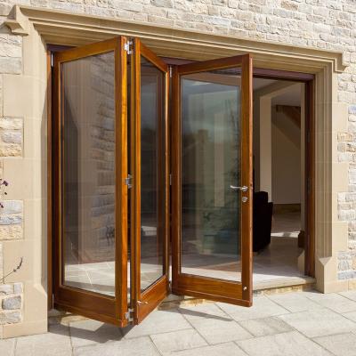 Patio Waterproof Aluminum Folding Windows Exterior Foldable Windows For Apartment