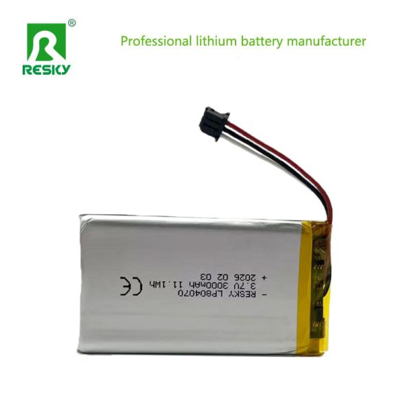 Lithium Cell 804070 3.7v 3000mAh 11.1wh Rechargeable Lipo Li-polymer Battery For Speaker
