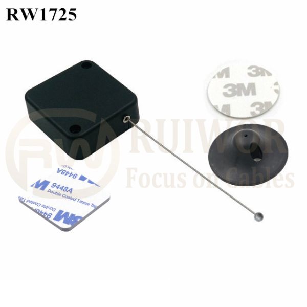 RW1725 Square Security Tether Plus Dia 38mm Circular Adhesive Plastic Plate